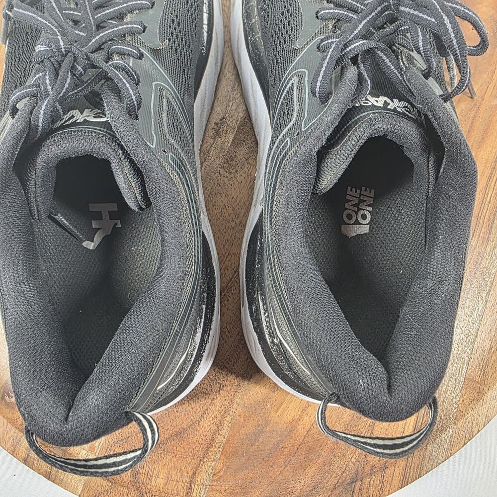 Hoka One One Bondi 7 Womens Black And White Size 9.5 Athletic Shoes 1110519 BWHT - Picture 8 of 12